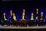 Data officers from across the IC discuss the need to move data and information within the agencies to central databases and make it more readily available across the community during the DoDIIS Worldwide Conference, Aug. 14, 2018, in Omaha, Nebraska.
