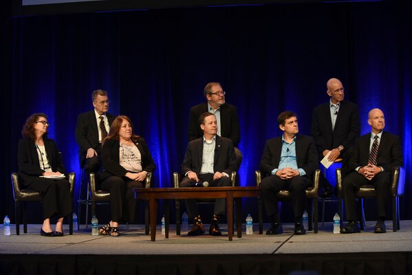 Data officers from across the IC discuss the need to move data and information within the agencies to central databases and make it more readily available across the community during the DoDIIS Worldwide Conference, Aug. 14, 2018, in Omaha, Nebraska.