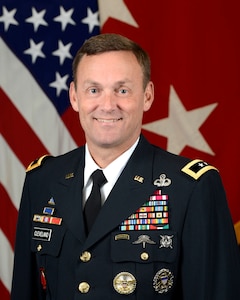 U.S. Army Maj. Gen. Charles Cleveland, Deputy Director, Joint Staff Intelligence (J2), poses for a command portrait in the Army portrait studio at the Pentagon in Arlington, Va., Sept. 19, 2018.  (U.S. Army photo by Monica King)