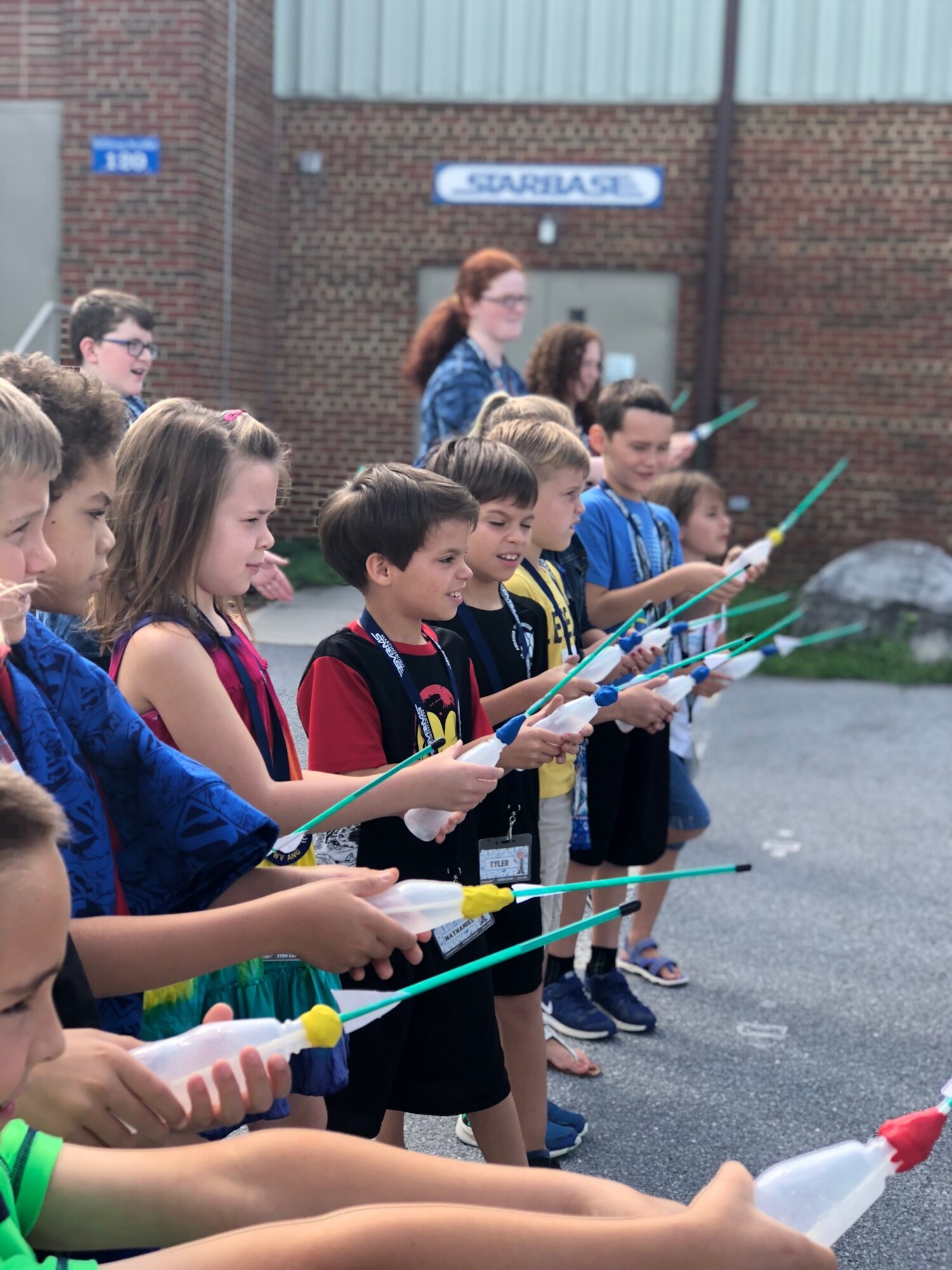 Martinsburg STARBASE, based at the 167th Airlfit Wing in Martinsburg, W.Va., held fice-day Science, Technology, Enginneering and Math, or STEM-based summer camps for children of local military families and friends. Seventy children, aged five to 14, participated in STEM activites like robotics, computer-aided design, rocketry, and DNA extraction. (photo courtesy of Martinsburg STARBASE)