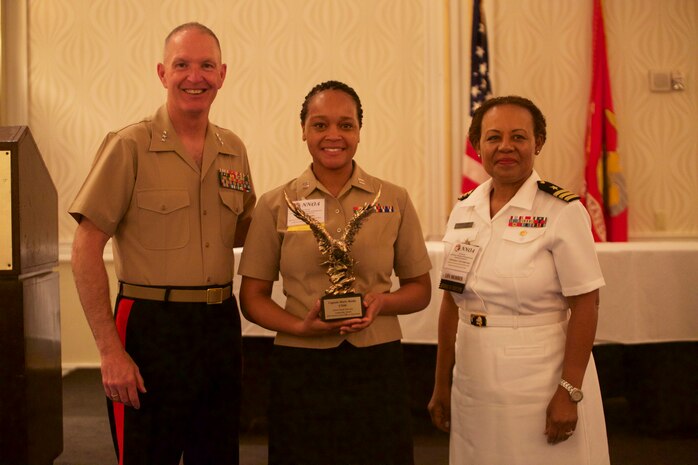 Lt.Gen. Mark A. Brilakis, Commander, U.S. Marine Corps Forces Command, and Brig. Gen. William H. Seely III, Director, Office of U.S. Marine Corps Communication, provide service members the Marine Corps’ diversity vision and commitment to strengthening the sea services by recruiting, developing and retaining talent from all cultures and backgrounds.  Brilakis and Seely facilitated discussions at the National Naval Officers Association Annual Symposium in Portsmouth, Va., on Aug. 9. (Official U.S. Marine Corps photo by Lance Cpl. Garett Burns/Released)