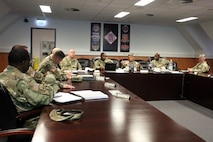 Soldiers in meeting