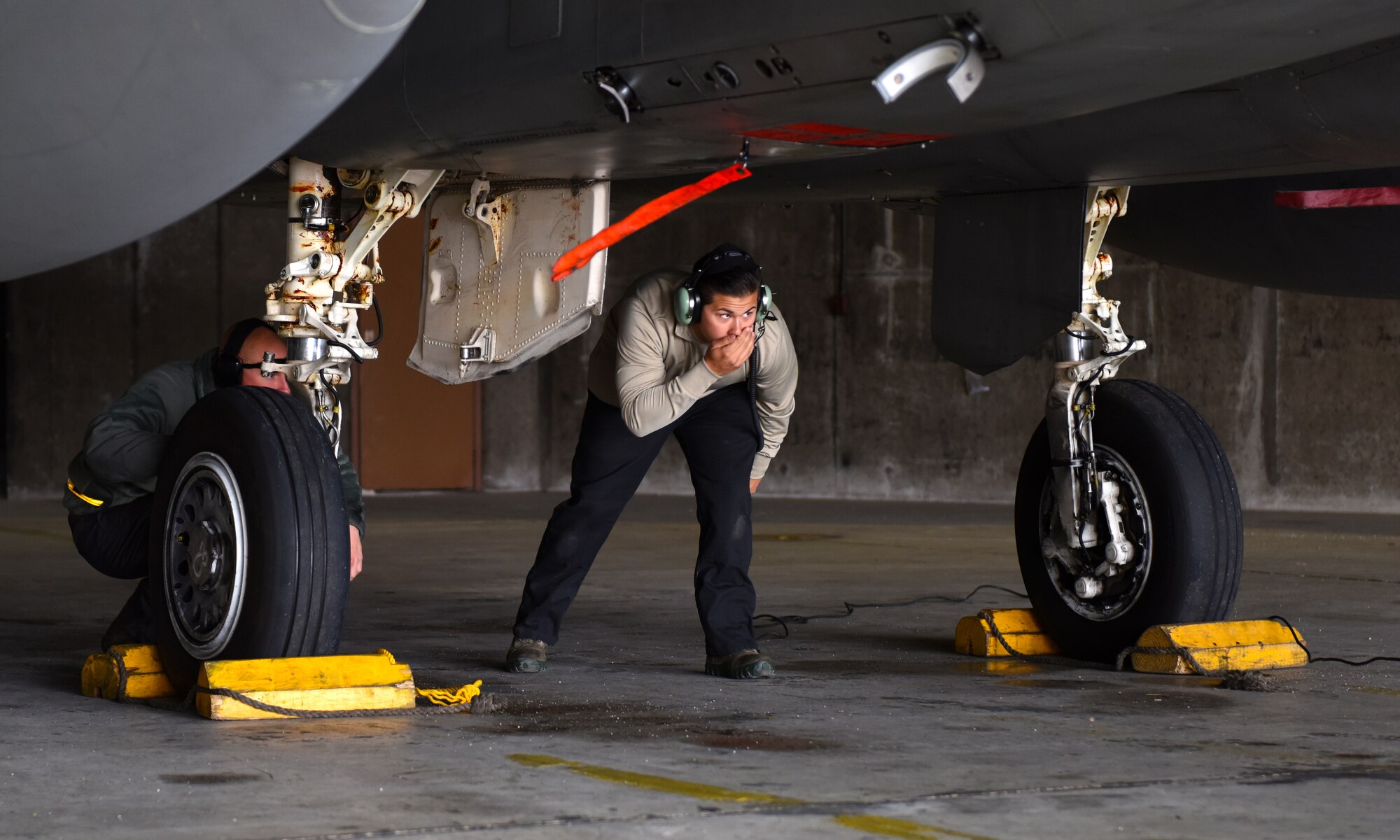 An Airman assigned to the 748th Aircraft Maintenance Squadron readies an F-15C Eagle for departure at Keflavik Air Base, Iceland, Aug. 1, 2018, in support of NATO’s Icelandic Air Surveillance mission. During IAS, the 748th AMXS Airmen are responsible for maintaining the four mission critical F-15s as well as 10 additional jets designated for training. (U.S. Air Force photo/Staff Sgt. Alex Fox Echols III)