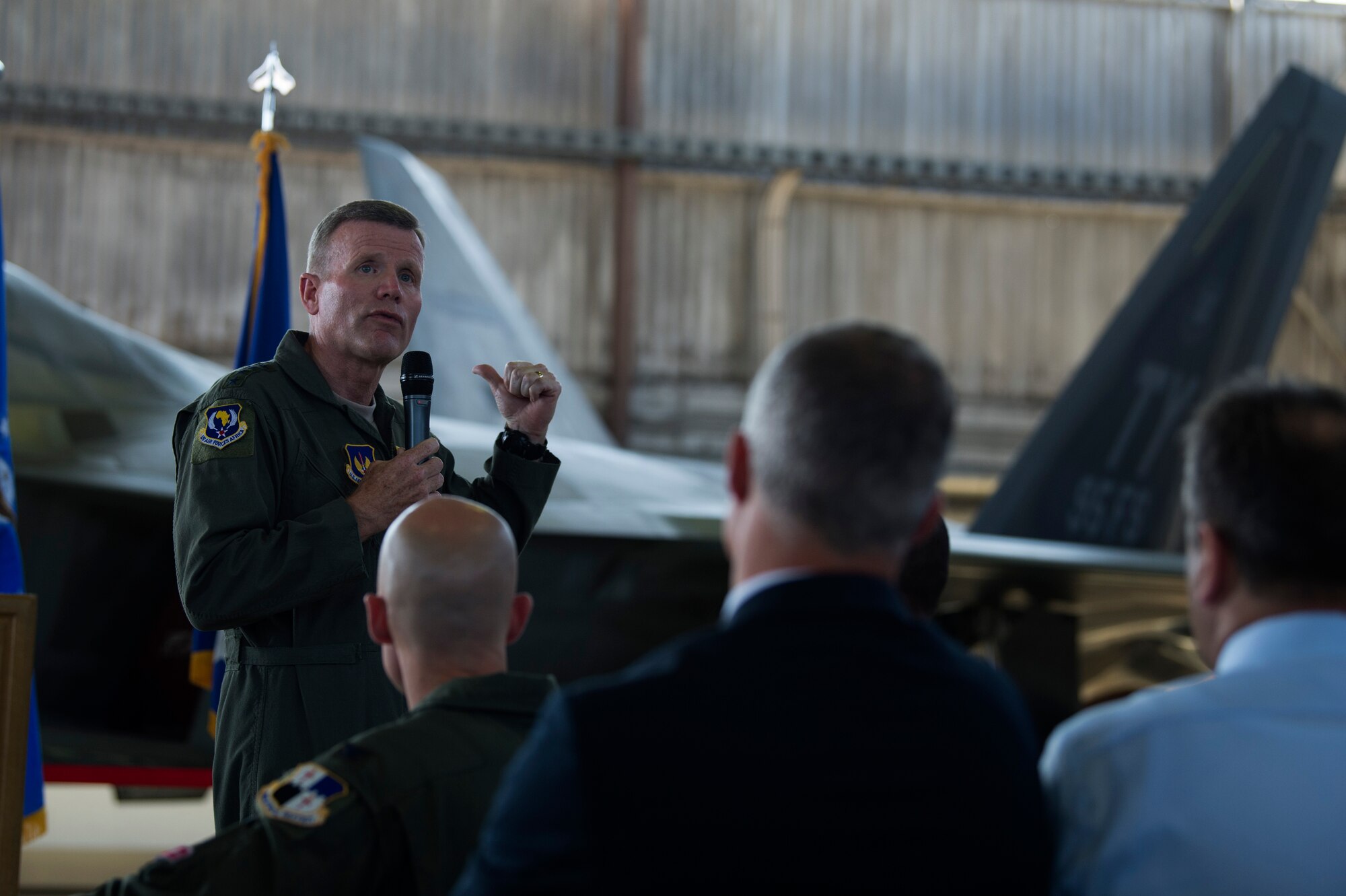 Wolters hosted an event to highlight Iron Hand 2018, the F-22 Raptor Flying Training Deployment to Europe, attended by local community leaders and media.