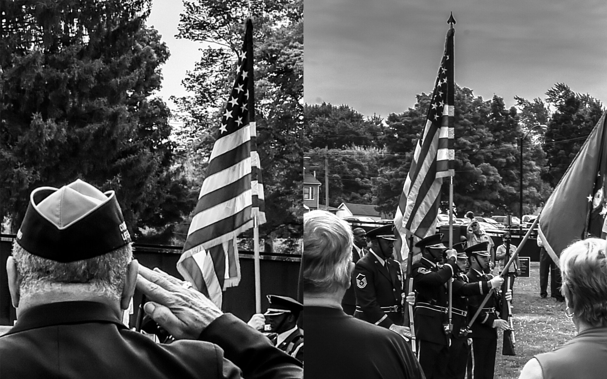 The 910th Airlift Wing supported the Wall that Heals opening ceremony on August 16, 2018, outside Packard Music Hall in Warren, Ohio. Youngstown Air Reserve Station provided a National Anthem singer, members of the base Honor Guard team, and a C-130H Hercules flyover. The Wall that Heals is a mobile Vietnam Veterans Memorial wall on tour across the United States.