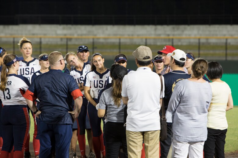 USA Softball Women's National Team visits MCAS Iwakuni