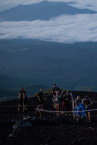 US Marines Climb Mount Fuji