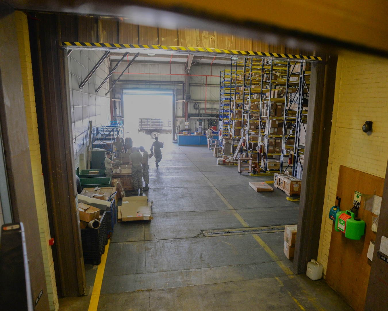 An Airman from the 100th Logistics Readiness Squadron unpacks a new shipment of aircraft components at RAF Mildenhall, England, Aug. 8, 2018. The aircraft parts store’s main focus is to maintain assets that support the CV-22 Osprey, C-130 Hercules and the KC- 135 Stratotanker. (U.S. Air Force photo by Airman 1st Class Alexandria Lee)