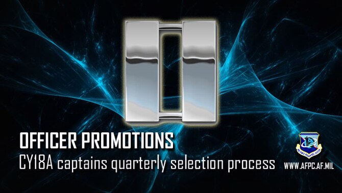 Officer promotions; CY18A captains quarterly selection process