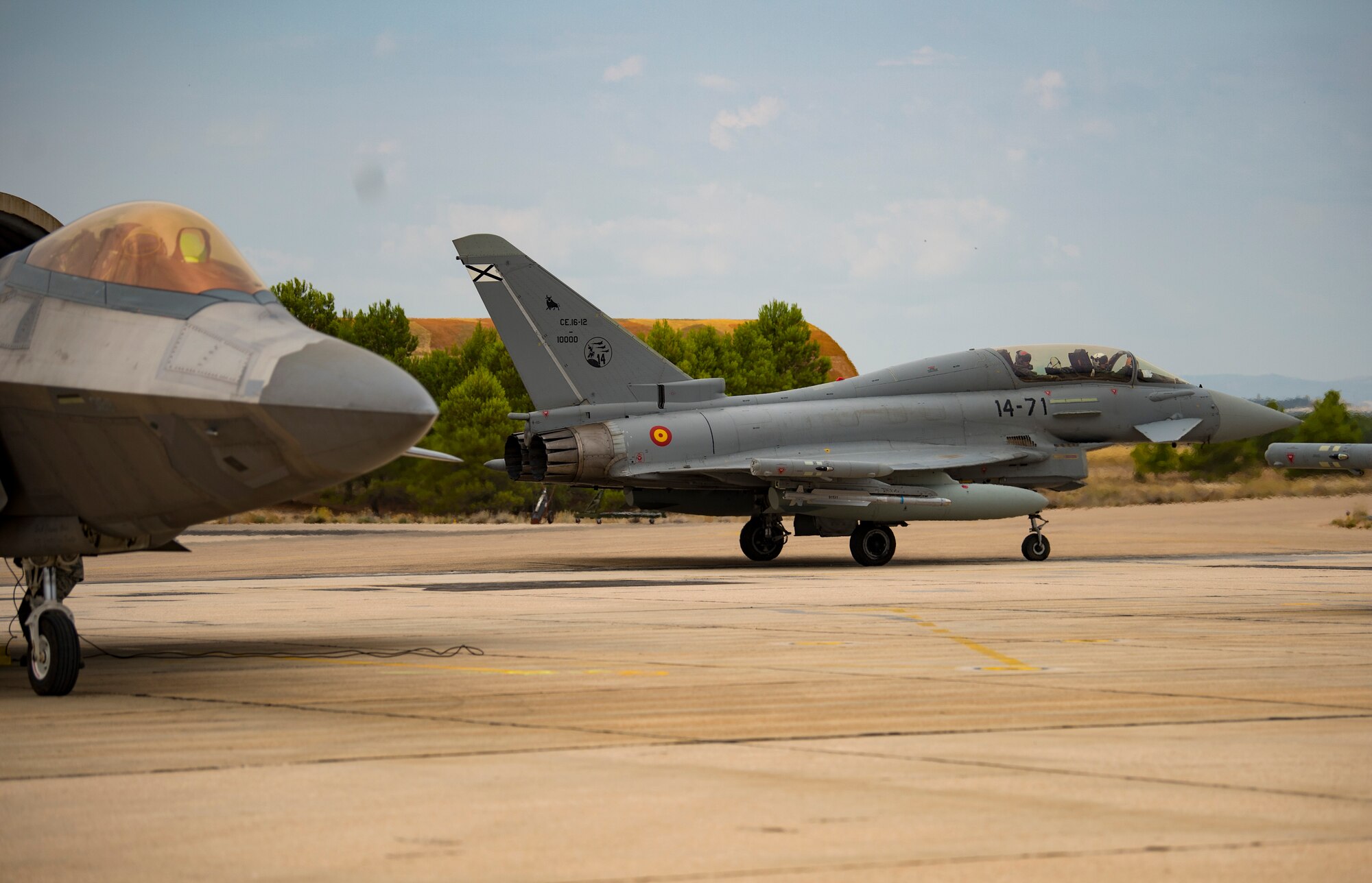 F-22s, Typhoons train over Spain