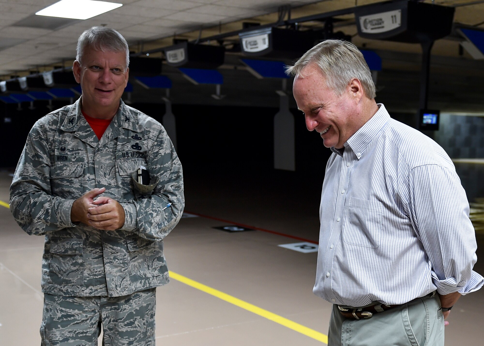 U.S. Congressman David Joyce, Ohio’s 14th District, visited Youngstown Air Reserve Station’s new Combat Arms Training and Maintenance firing range Aug. 8, 2018. Due to a scheduling conflict, Joyce was unable to attend the new CATM firing range’s recent ribbon cutting ceremony, but still wanted to come to YARS to see the state-of-the-art firing range designed to enhance the 910th Security Forces Squadron’s mission capability. The congressman also received an update on the 910th Airlift Wing’s priorities and future projects.