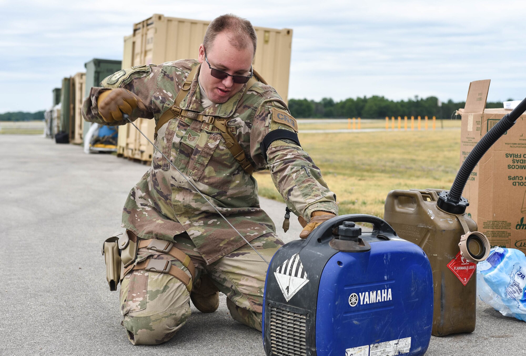 The 123rd CRG worked in conjunction with the U.S. Army’s 690th Rapid Port Opening Element to operate a Joint Task Force-Port Opening during the exercise. The objective of the JTF-PO is to establish a complete air logistics hub and surface distribution network. (U.S. Air National Guard photo by Maj. Allison Stephens)