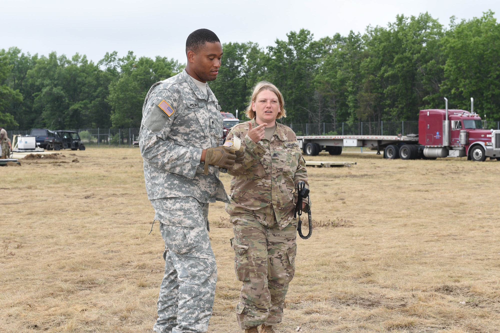 The 123rd CRG worked in conjunction with the U.S. Army’s 690th Rapid Port Opening Element to operate a Joint Task Force-Port Opening during the exercise. The objective of the JTF-PO is to establish a complete air logistics hub and surface distribution network. (U.S. Air National Guard photo by Maj. Allison Stephens)