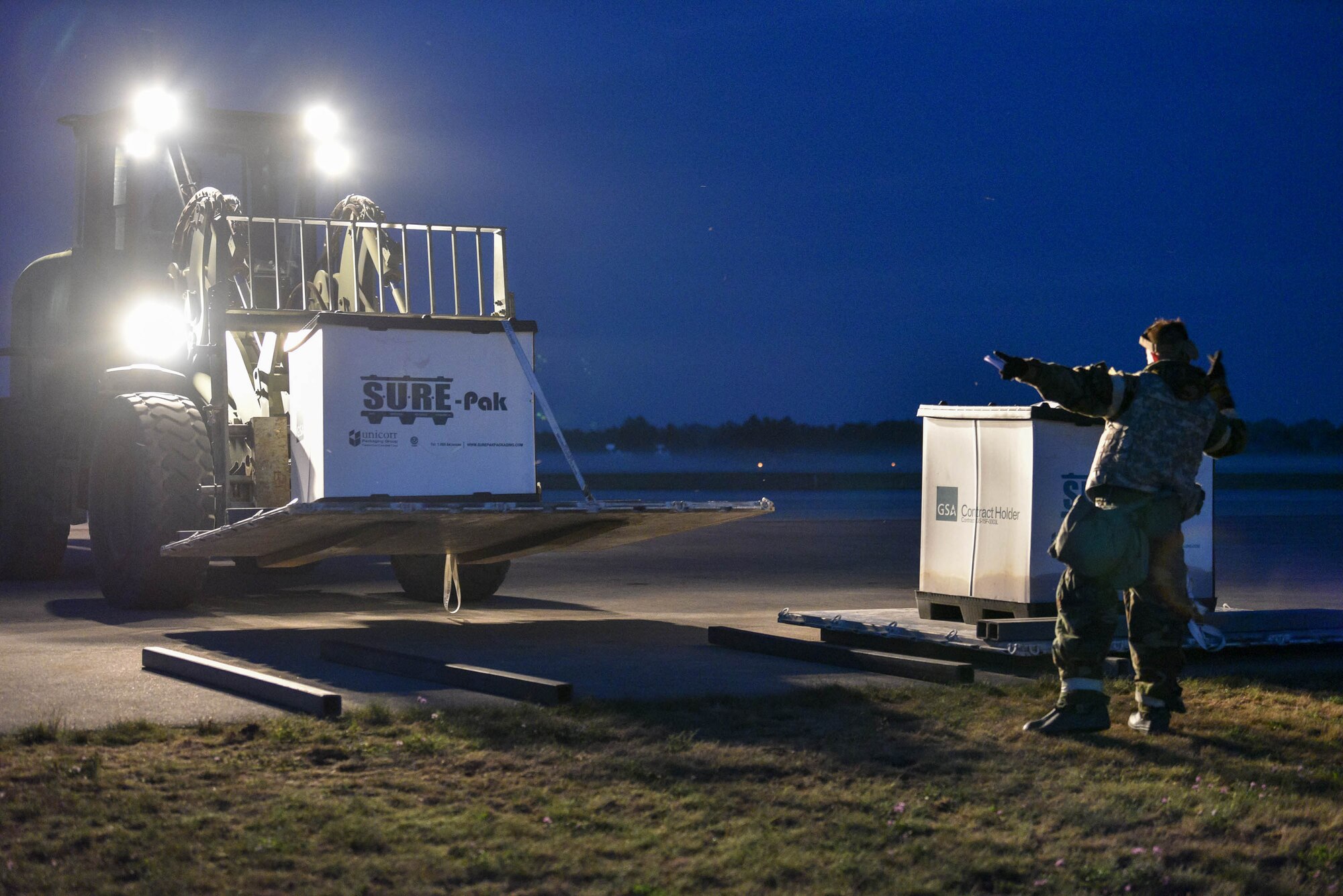 The 123rd CRG worked in conjunction with the U.S. Army’s 690th Rapid Port Opening Element to operate a Joint Task Force-Port Opening during the exercise. The objective of the JTF-PO is to establish a complete air logistics hub and surface distribution network. (U.S. Air National Guard photo by Maj. Allison Stephens)