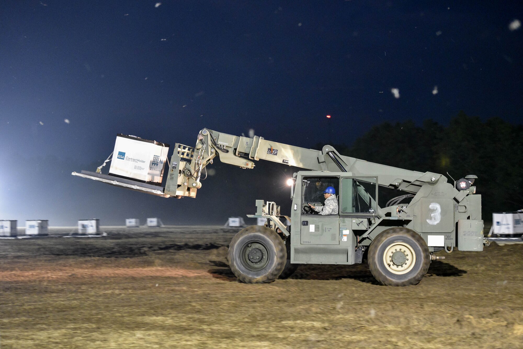 The 123rd CRG worked in conjunction with the U.S. Army’s 690th Rapid Port Opening Element to operate a Joint Task Force-Port Opening during the exercise. The objective of the JTF-PO is to establish a complete air logistics hub and surface distribution network. (U.S. Air National Guard photo by Maj. Allison Stephens)