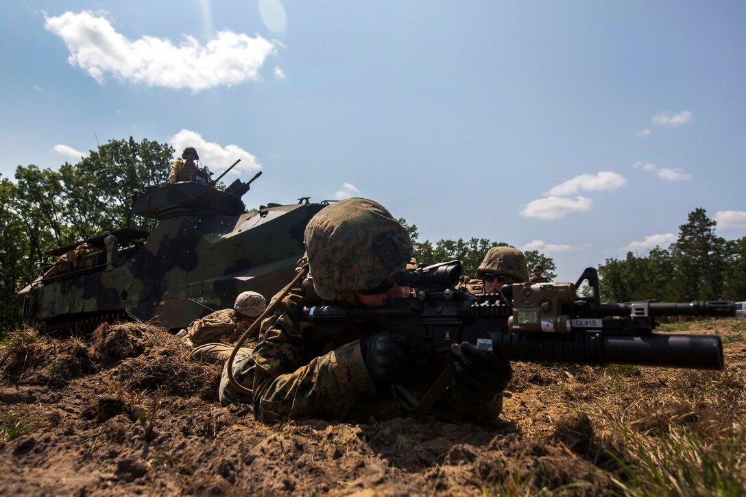 A Marine takes aim during a live-fire exercise.