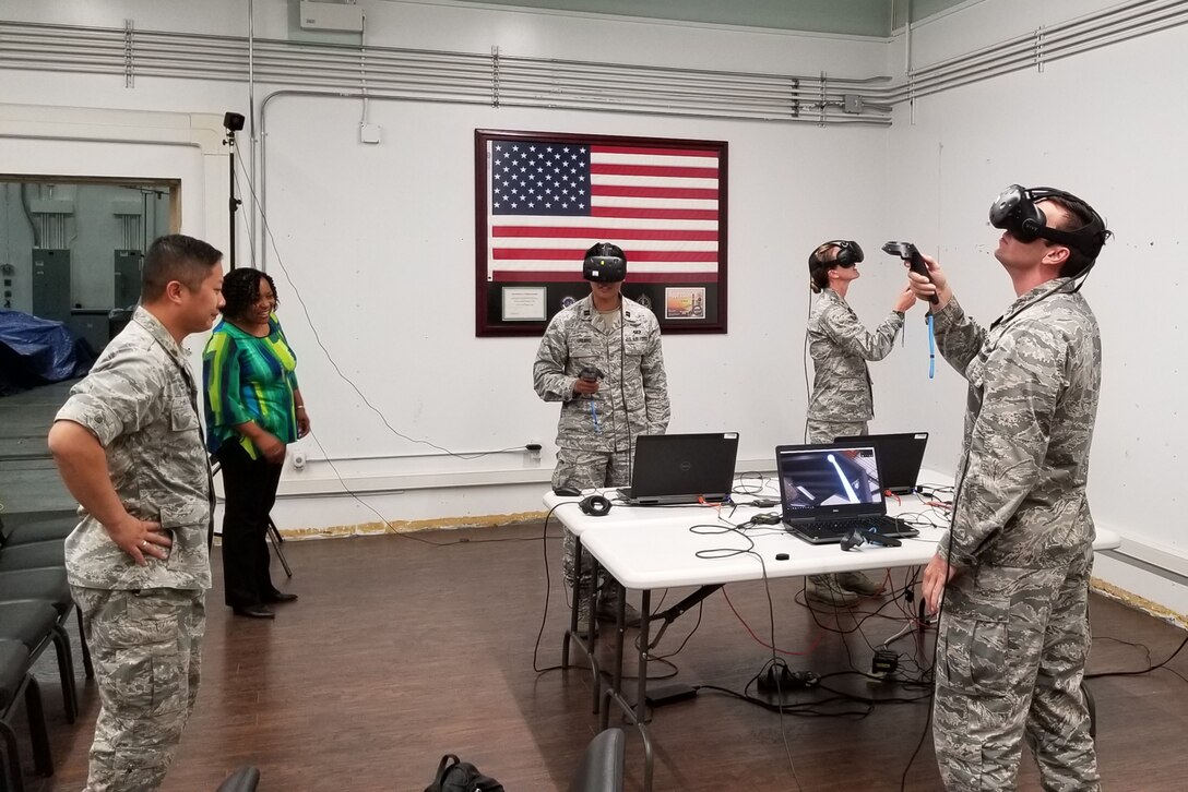 The 30th Space Wing and 45th Space Wing space launch training teams collaborate training methods at Vandenberg Air Force Base, Calif., on June, 14, 2018. (Courtesy Photo)