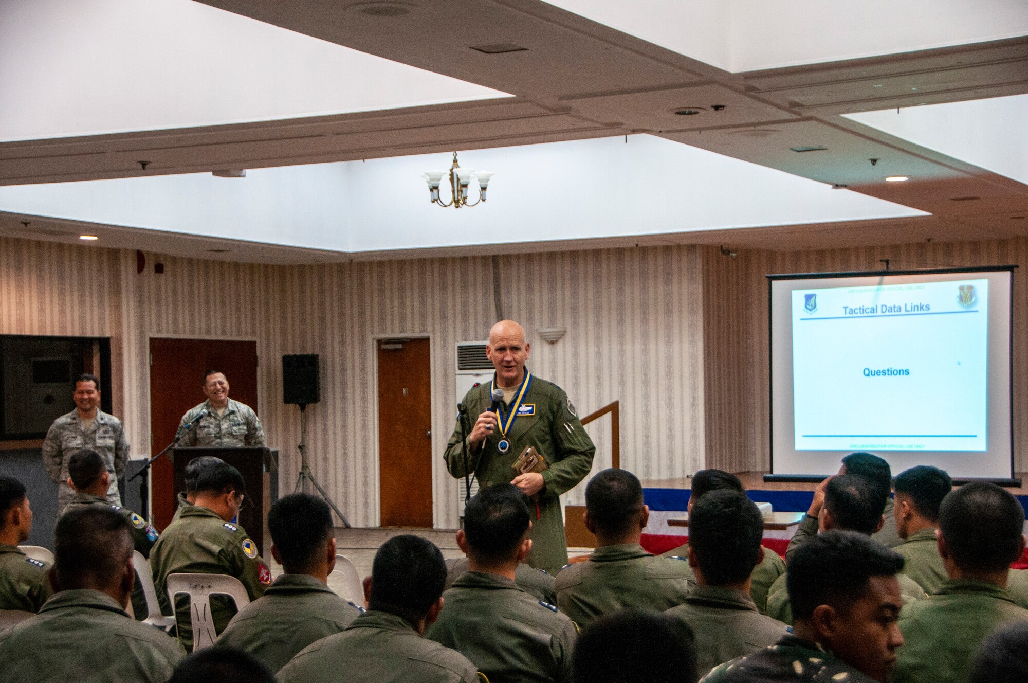 U.S. Air Force Maj. Gen. James O. Eifert, Air National Guard Assistant to the Commander, Pacific Air Forces speaks to pilots from the Philippine Air Force