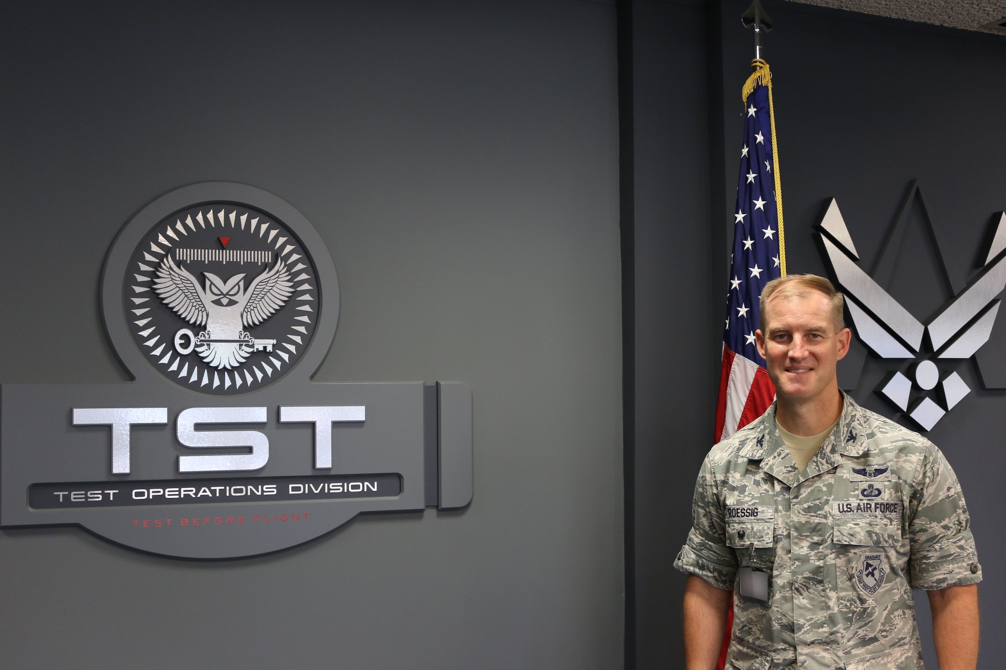 Col. Keith Roessig recently assumed the position of chief of the AEDC Test Operations Division. (U.S. Air Force photos by Bradley Hicks) (Images were manipulated by obscuring badges for security purposes)