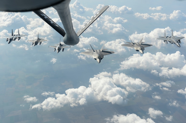 F-22s forward deployed to Camp Turzi, Romania, as part of the European Deterrence Initiative to train with the Romanian military and demonstrate U.S. commitment to regional security and stability.