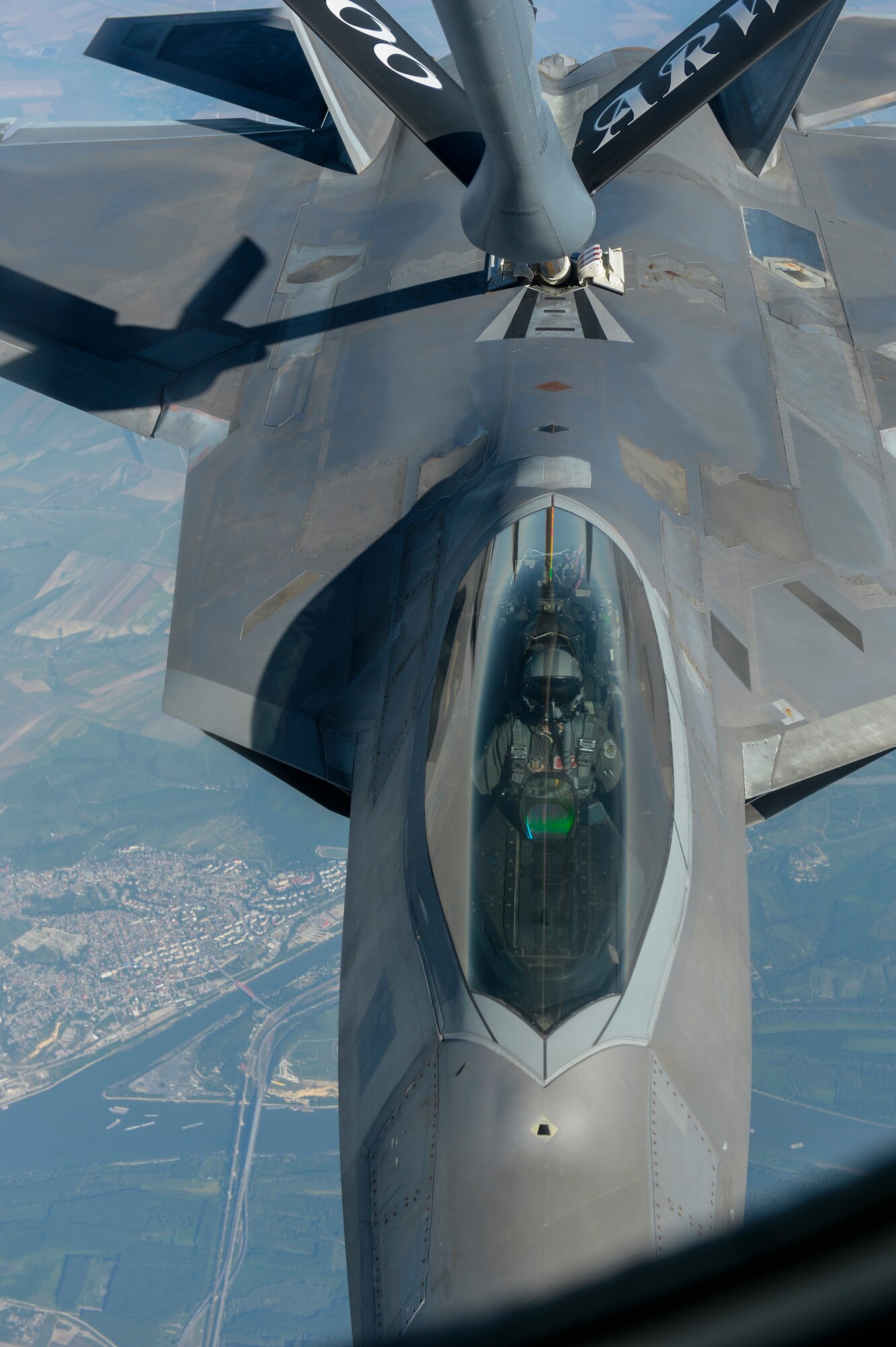 F-22s forward deployed to Camp Turzi, Romania, as part of the European Deterrence Initiative to train with the Romanian military and demonstrate U.S. commitment to regional security and stability.