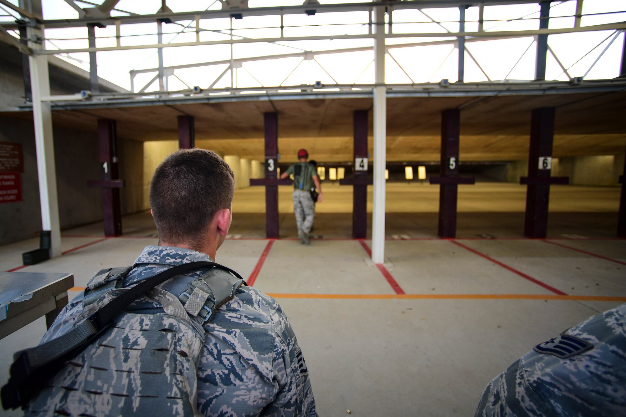 An Airman observes shooting drills at CATM