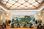 Marine Corps Gen. Joe Dunford, chairman of the Joint Chiefs of Staff, meets with Chinese President Xi Jinping in the Great Hall of the People in Beijing.