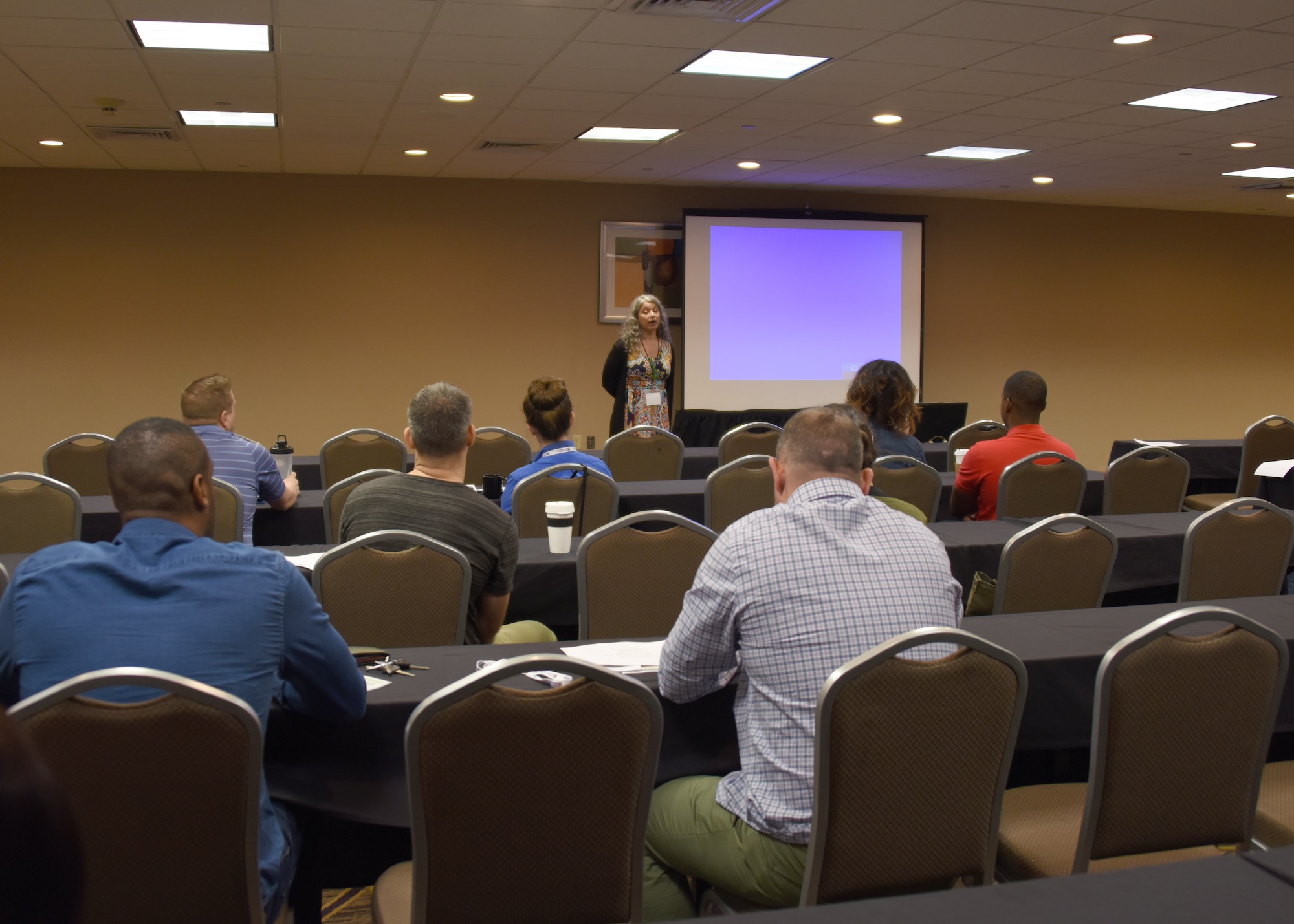 Members from the 166th Airlift Wing attend a Yellow Ribbon Reintegration Program Event at the Hilton Double Tree in Wilmington, Del., Aug. 18, 2018. The Yellow Ribbon Reintegration Program, a federally-mandated program, encompasses a cooperative network of military services, veteran service organizations, federal and state governmental departments and other agencies which provide information, resources, referral and proactive outreach throughout the deployment cycle. (U.S. Air National Guard Photo by Senior Airman Katherine Miller)
