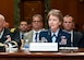 Lt. Gen. Maryanne Miller, chief of Air Force Reserve, and commander, Air Force Reserve Command, testifies with fellow Guard and Reserve component chiefs during the U.S. Senate Committee on Appropriations hearing at the Dirksen Senate Office Building, Washington D.C., April 17, 2018. The chiefs met with the committee to discuss fiscal year 2019 budgeting for the Guard and Reserve. (U.S. Air Force photo by Tech. Sgt. Kat Justen)