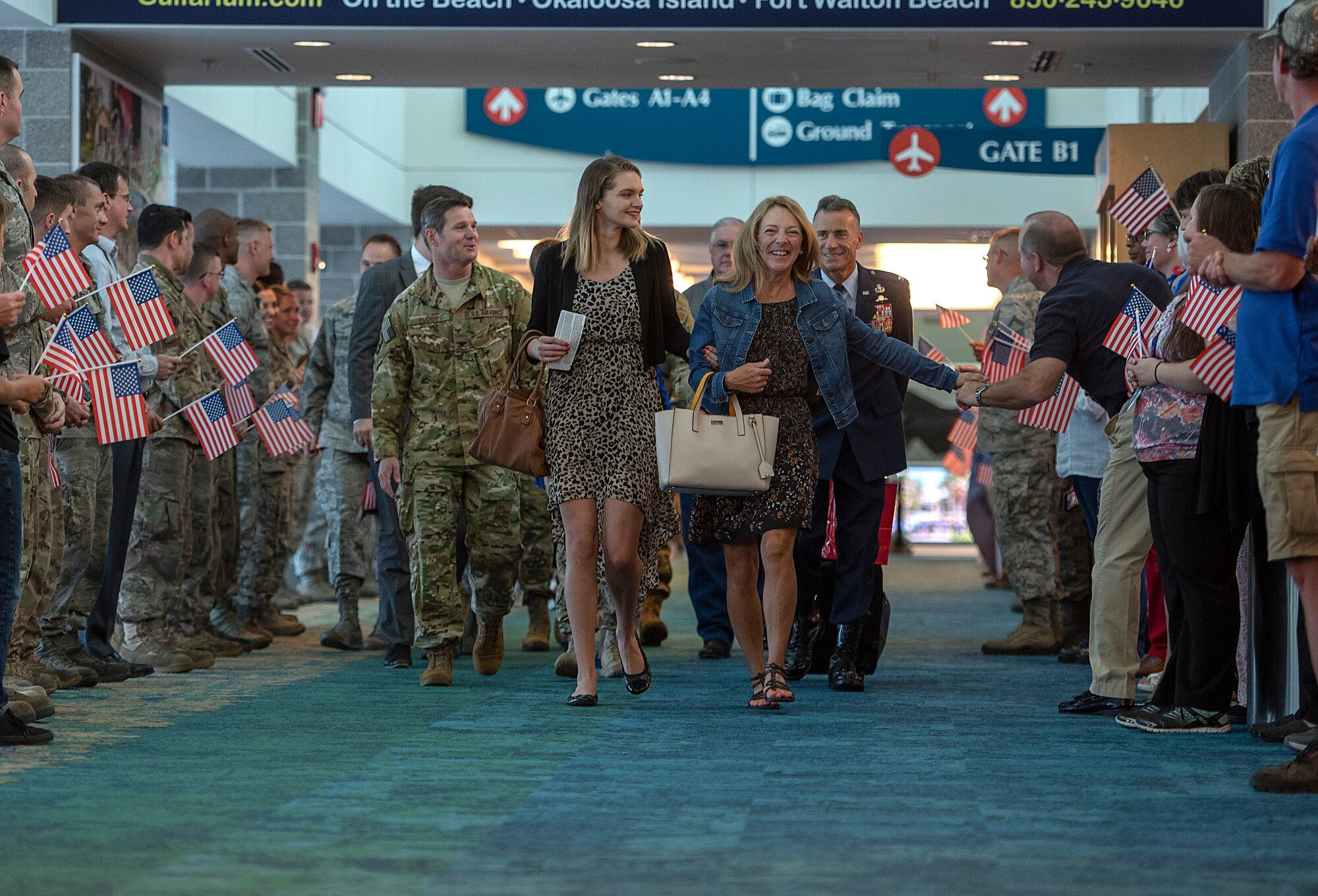 People walking in an airport