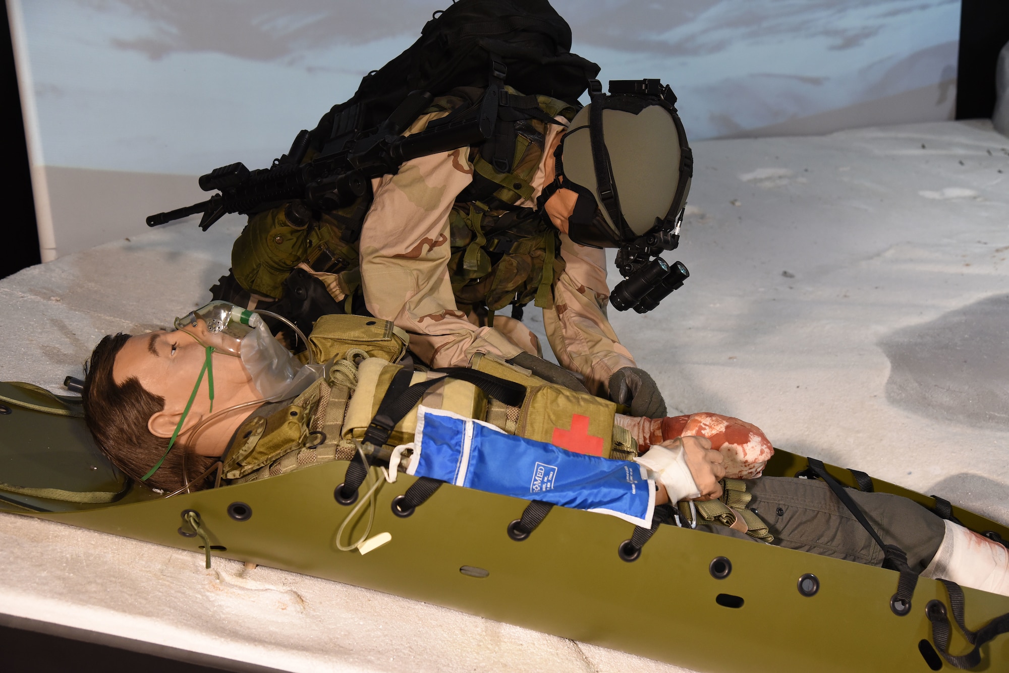 The Warrior Airmen exhibit, highlighting the Battle at Takur Ghar, on display in the Cold War Gallery at the National Museum of the U.S. Air Force. (U.S. Air Force photo by Ken LaRock)