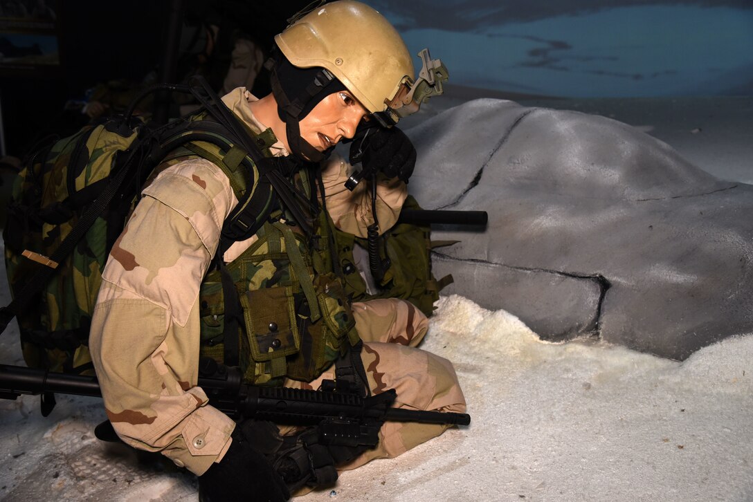 The Warrior Airmen exhibit, highlighting the Battle at Takur Ghar, on display in the Cold War Gallery at the National Museum of the U.S. Air Force. (U.S. Air Force photo by Ken LaRock)