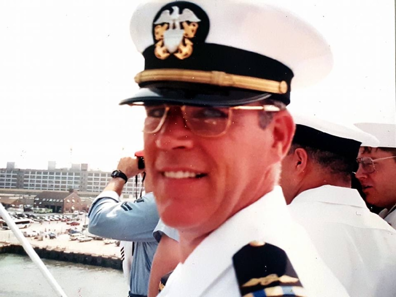 Navy Chief Warrant Officer Four Anthony Kalkbrenner smiles for the camera while on duty. Kalkbrenner served in the Navy for 30 years, retiring as a chief warrant officer four, the highest warrant officer position in the Navy at the time. During his career, he was stationed around the world, including stops at Norfolk, Va.; and Spain.