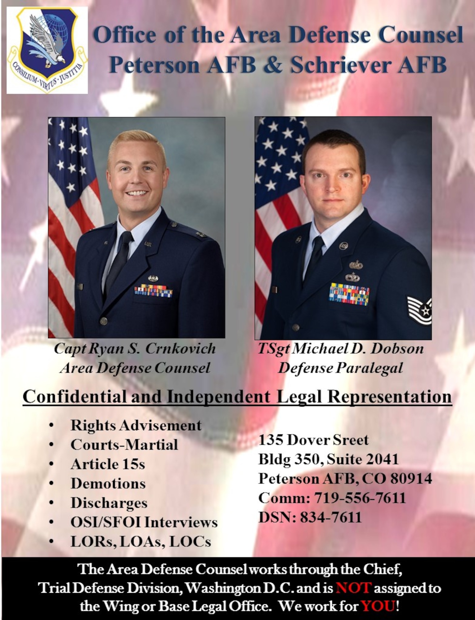 ADC SVC Counsel support legal law 50th Space Wing 21st Space Wing court-martial advice