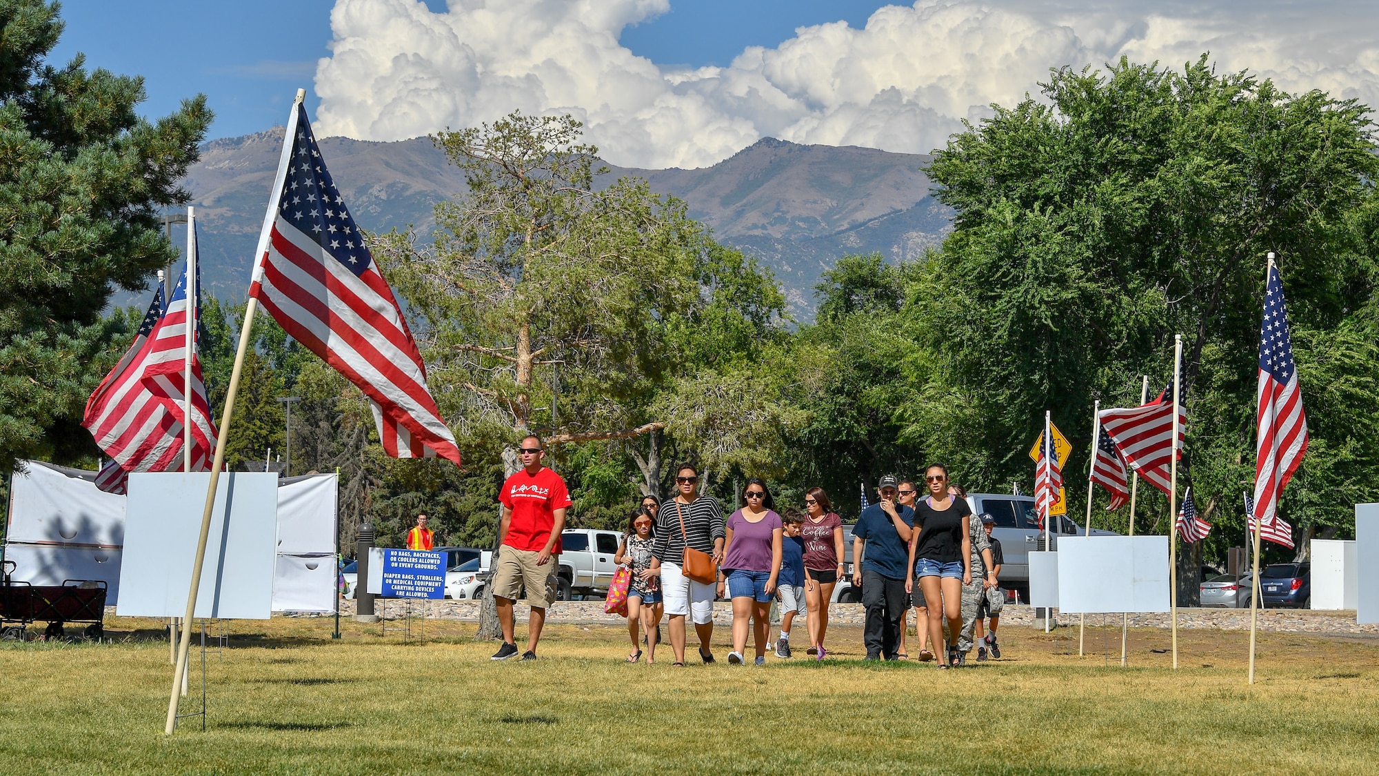 Families gather at Centennial Park for the 18th annual Salute Picnic Aug. 17, 2018, at Hill Air Force Base, Utah. Nearly 3,500 people attended the event sponsored by the Top of Utah Military Affairs Committee. (U.S. Air Force photo by R. Nial Bradshaw)