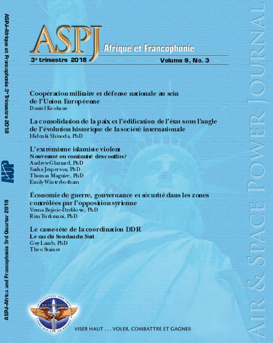 Couverture de livre en bleu du 3e trimestre 2018 de ASPJ Afrique et Francophonie.