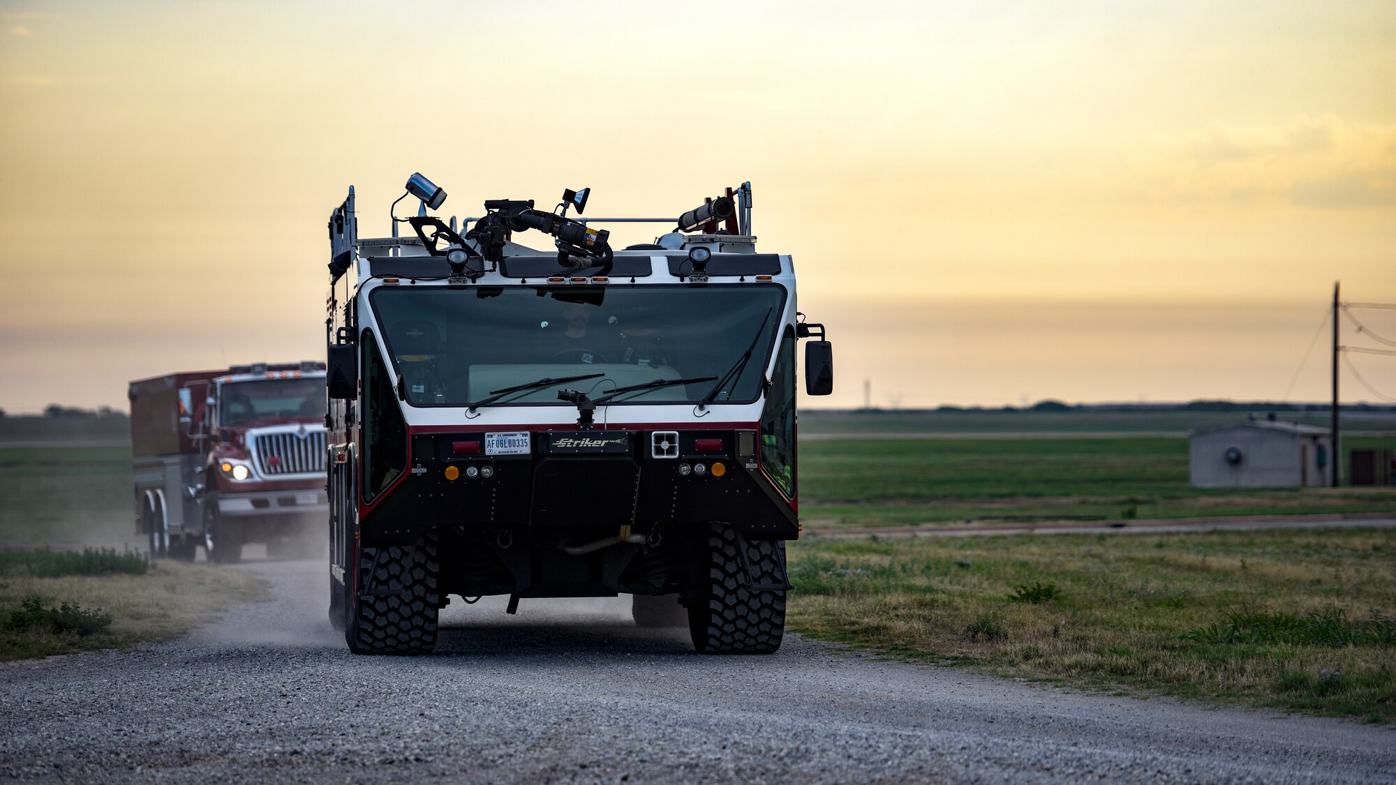 Fire fighters train at a special training area that simulates a plane crash.