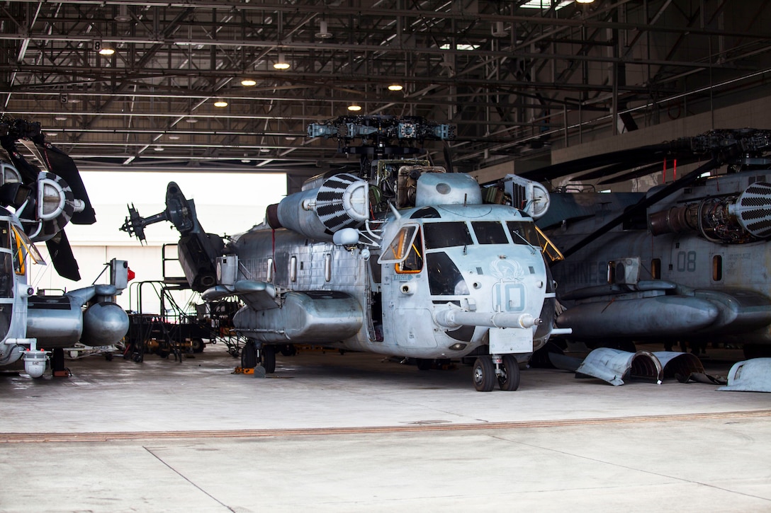 Marines Secure Equipment before Hurricane Lane.