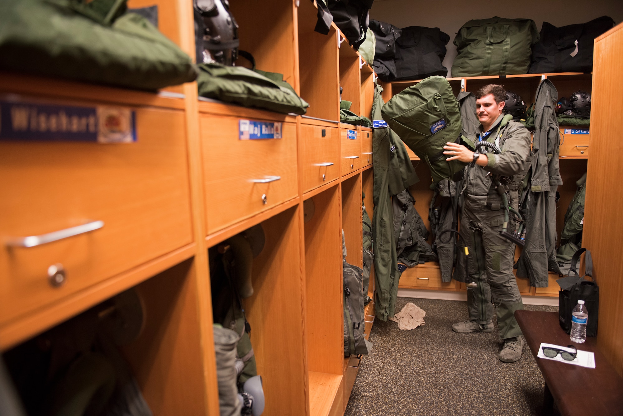 Capt. Anthony Ortiz, 62nd Fighter Squadron F-35A Lightning II pilot, gears up for a sortie Aug. 22, 2018, at Luke Air Force Base, Ariz.