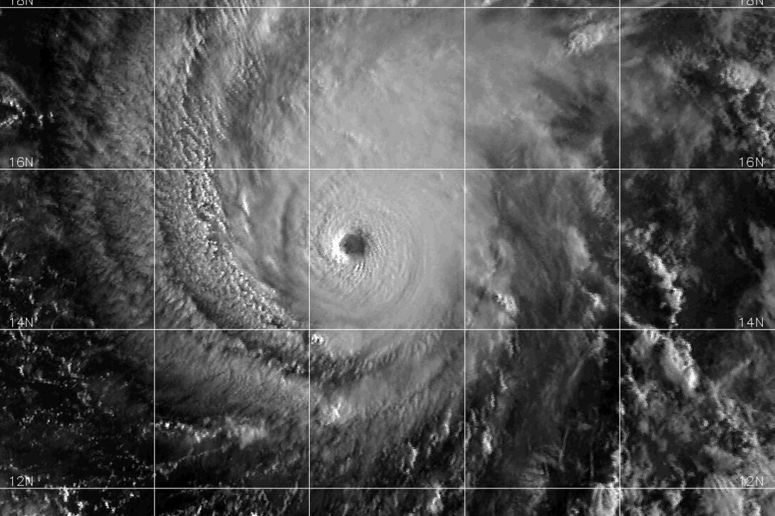 A satellite image of Hurricane Lane.