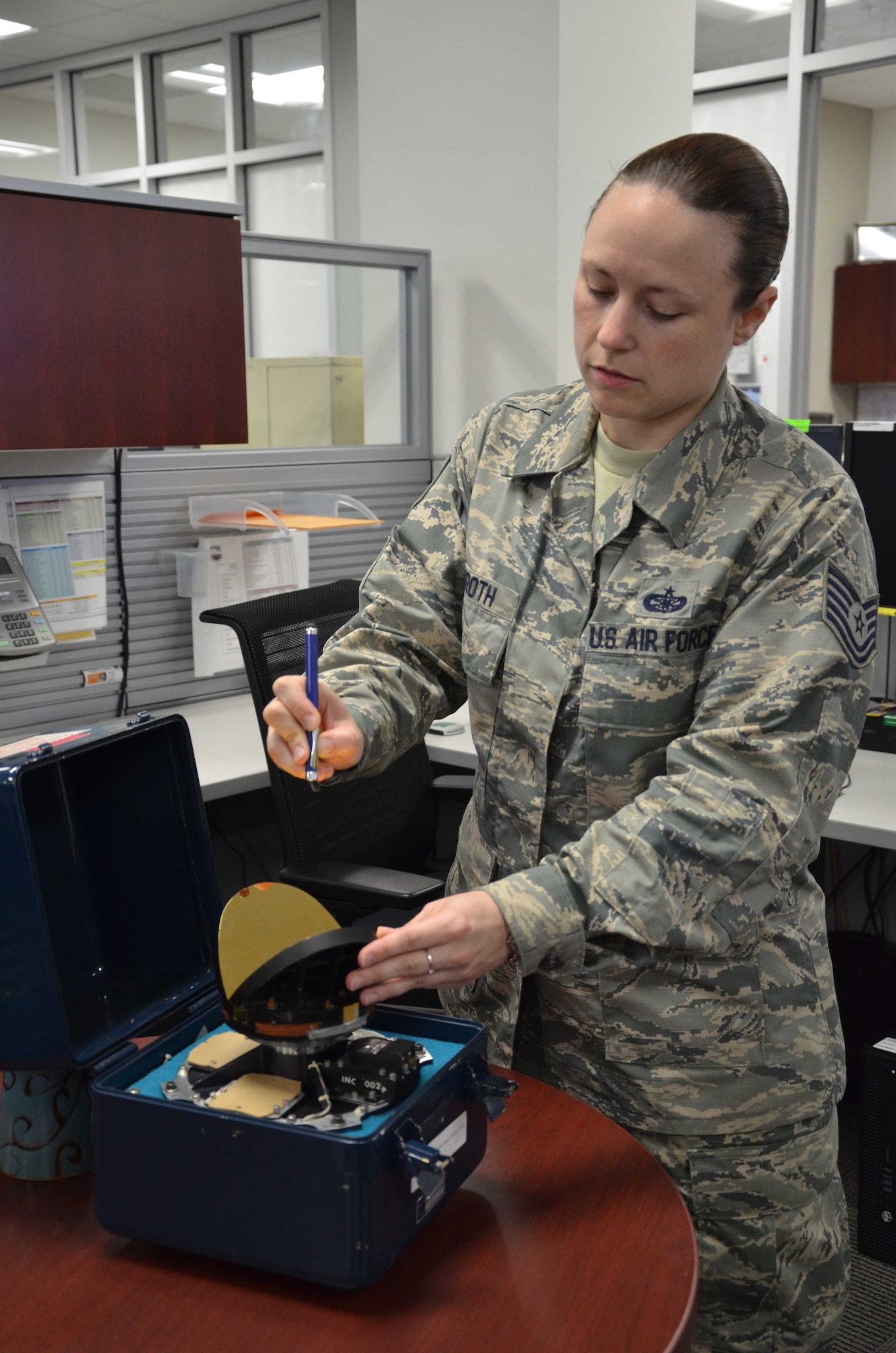 When the Air Force Technical Applications Center celebrated National Pi Day on March 14, Tech. Sgt. BreAnne Groth’s section was amazed when the noncommissioned officer in charge picked up a dry-erase marker and began writing out Pi in decimal form from memory. With ease, she surpassed 100 decimal points and stopped only because she ran out of room on the white board and had to get back to work.