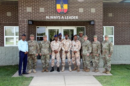 Members of the Djiboutian military visit with Kentucky Guardsmen during a leadership exchange as part of the State Partnership Program in Greenville, Ky., Aug. 16, 2018. Kentucky Guardsmen shared training fundamentals and ideas with instructors from the Djiboutian Armed Forces.