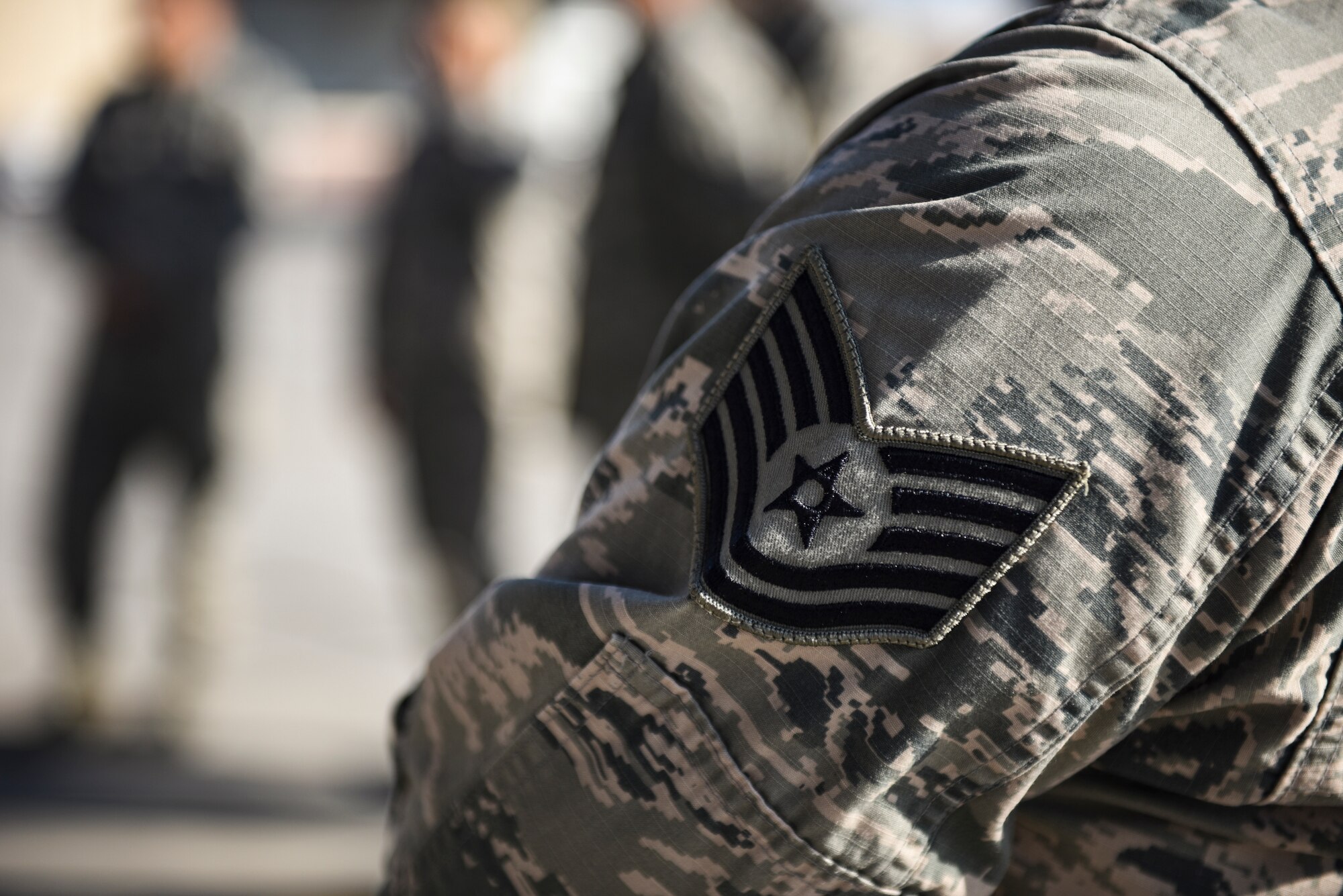 Tech. Sgt. Daniel Wolfrum, Thunderbirds plans and scheduling NCO in charge, stands on the flightline during a tour at Nellis Air Force Base, Nevada, Aug. 16, 2018. The tour was part of the Warrior Stripe program where technical sergeants toured different parts of the base that they would not regularly see in their daily job. (U.S. Air Force photo by Airman 1st Class Andrew D. Sarver)