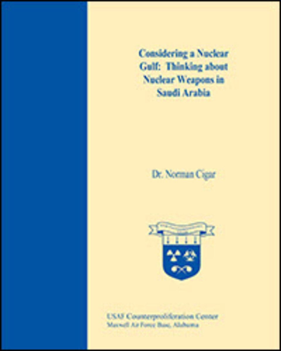 Saudi Arabia's concern that Iran may obtain a nuclear weapon has driven that country to examine its need for a nuclear option. Dr. Cigar explores Saudi Arabia's decision calculus as that country struggles with balancing promises of U.S. extended deterrence with the desire to seek its own nuclear weapons that would offer a direct deterrent to an Iranian nuclear capability.