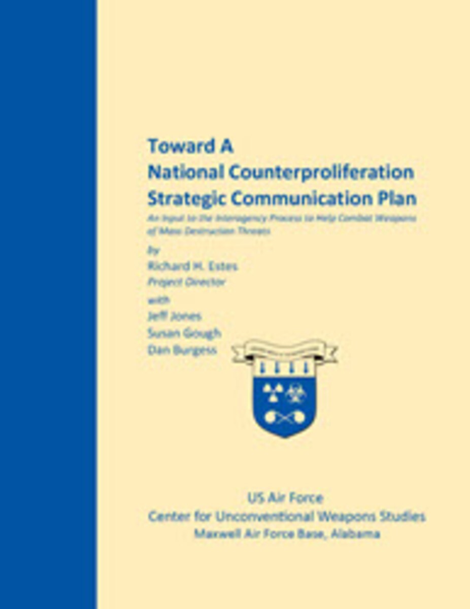 The strategic goals and objectives for counterproliferation, and the strategic communication objectives supporting those national strategic goals, are interconnected with other national security objectives and vice versa. This strategic communications plan includes strategic goals, strategic communication objectives, agency roles and responsibilities, a discussion of the strategic communication process, and recommended audiences, themes and messages for a national-level strategic communication plan to combat the proliferation of weapons of mass destruction. It also includes a representative year-long projection of national security-related events which provide informational and influencing opportunities, and special sections on Iran, North Korea, and India.