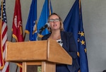 Keynote speaker Jen Miller speaks at Women's Equality Day