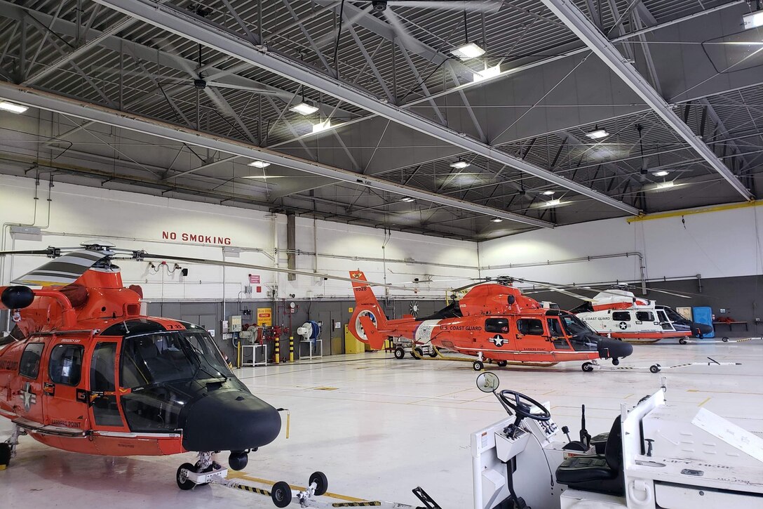 Coast Guard crews prepare equipment for Hurricane Lane.