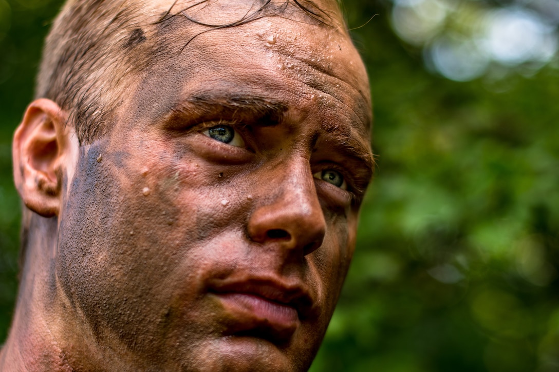 Bailey and his fellow Airmen wore face paint to blend in with their surroundings. The SERE training was part of Carpathian Summer 2018, a bilateral training exercise designed to enhance interoperability and readiness of forces by conducting combined air operations with the Romanian air force.