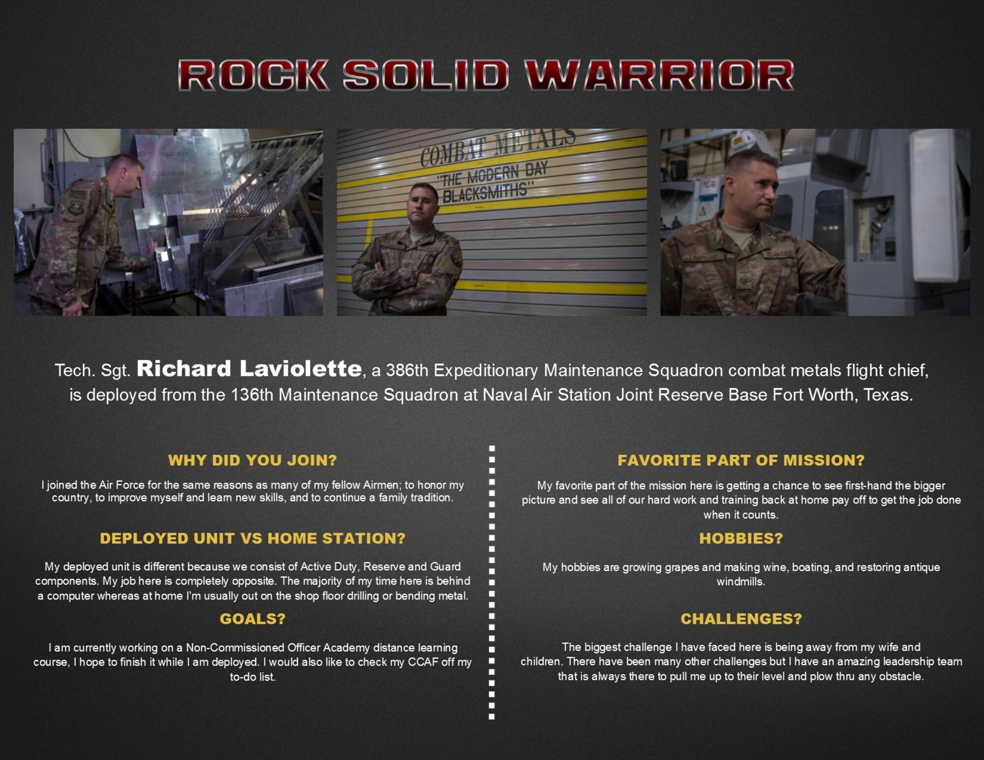 Rock Solid Warrior - TSgt. Laviolette