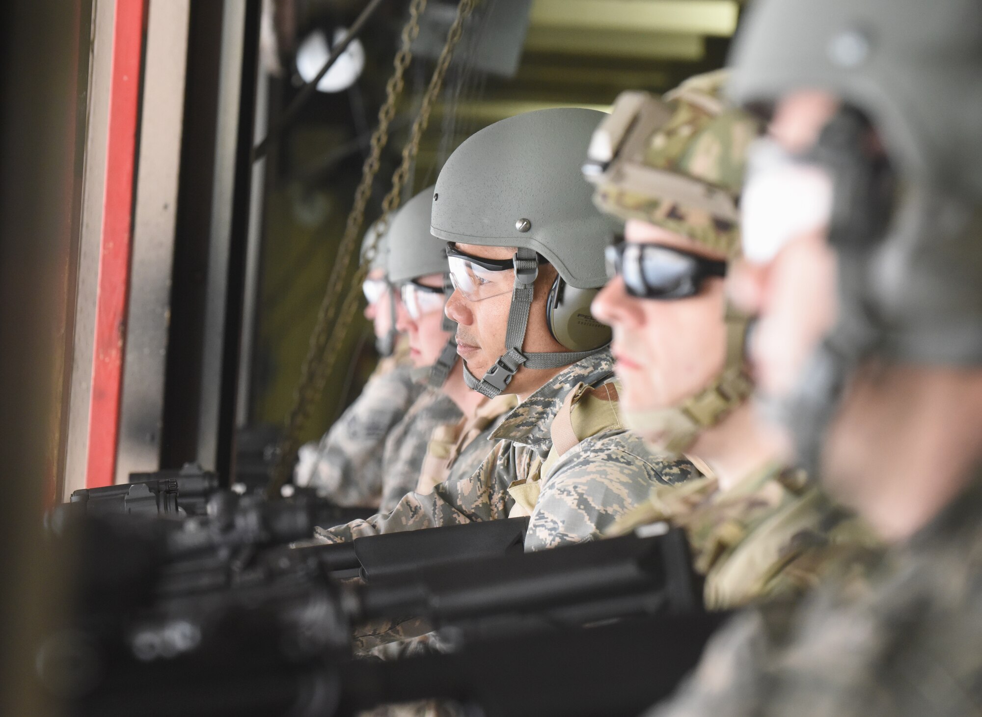 Airmen wait for directions